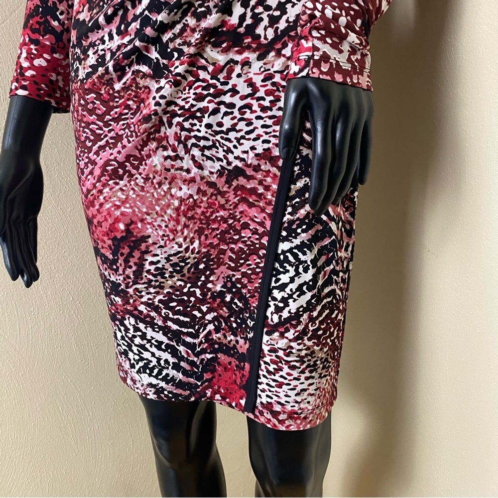 Calvin Klein Multi Colors Wrap Style Knee Hi Dress  Sz 2 - Picture 4 of 13